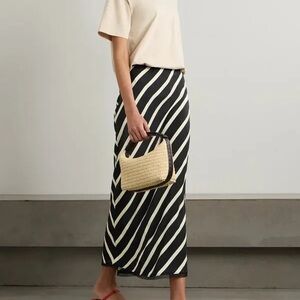 NWT La Ligne Bianca Skirt Striped Silk